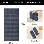 Homaxy 100% Cotton Terry Kitchen Towels(Dark Grey, 13 x 28 inches), Checkered Designed, Soft and Super Absorbent Dish Towels, 12 Pack