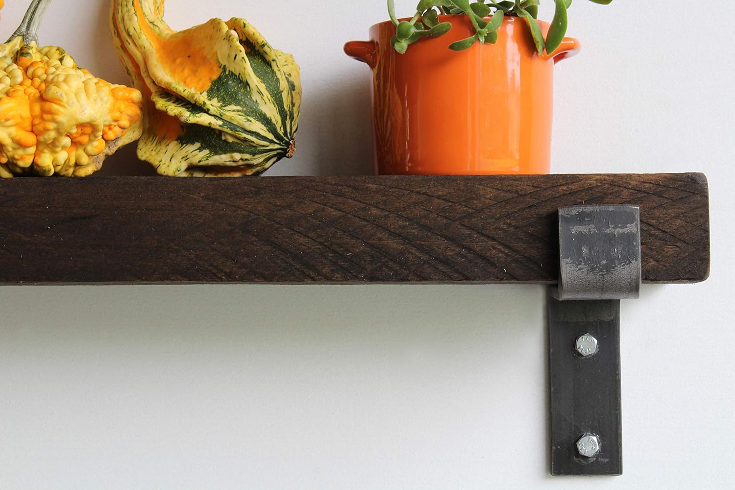 Urban Legacy Accent Shelves | Reclaimed Barn Plank | Set of 2 with Full Brackets (Coffee Bean 30" x 4.5" x 2")