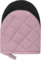 1 Pair Short Oven Mitts, Heat Resistant Silicone Kitchen Mini Oven Mitts for 500 Degrees, Non-Slip Grip Surfaces and Hanging Loop Gloves, Baking Grilling Barbecue Microwave Machine Washable