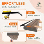 36" Acacia Live Edge Floating Shelves Set of 2 - Wall Mounted Wooden Shelf for Stylish Home Décor - Dark Walnut Color 36x7.5x1.5 Inches