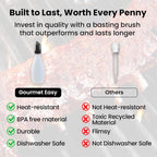 Silicone Pastry Brush, All-in-One Silicone Basting Brush with Sauce Bottle, Heat Resistant BBQ Accessories and Cooking Gadgets, BPA-Free Oil Dispenser for Cooking, Baking, Grilling(Black)