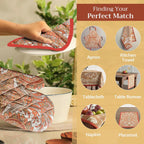 Maison d' Hermine Oven Gloves 100% Cotton Oven Mitt 7" x 13" with Loop Heat Resistant, BBQ, Cooking Gloves, Baking, Grilling, Kitchen, Handling Hot Pans (Pack of 1, Kashmir Paisley)