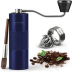 Manual Coffee Grinder by Alpaca Ventures - Stainless Steel Conical Burr Coffee Grinder Manual with Adjustable Setting Double Bearing Hand Espresso Grinder Perfect for Home, Office and Camping