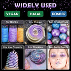 NiHome Edible Food-Grade Glimmer Powder Glitter Luster Dust Metallic Food Decorating Sprinkle Glimmery Dust for Drink Wine Beverage Cake Candy Dessert Bakery Restaurant Vegan (0.18oz/5g, Purple)