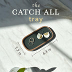 Mora Ceramic Decorative Tray - Rectangle 6.4in Dish for Jewelry, Perfume, Makeup, Accessories, Candle, in The Bathroom Vanity, Bedside, or Kitchen Counter. Cute Organizers - Black