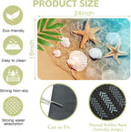 Dish Drying Mat Summer Beach Starfish Seashell Kitchen Mat 16"x24" Bsorbent Coffee Maker Mat for Dishes,Utensils Coffee Maker Pots and Pans Easy Clean Dish Slip Resistant Pad