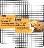 Cooling Racks for Cooking and Baking - 2 PCS 10" x 15" Grid Wire Baking Rack for Oven Cooking, Baking, Grilling, Roasting -Dishwasher Safe Bacon Rack- Fits Jelly Roll Cookie Sheet Pan