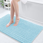 Arotive Luxury Chenille Bathroom Rug Mat, Extra Soft Thick Absorbent Shaggy Bath Rugs, Non-Slip Machine Wash Dry, Plush Bath Mats for Bathroom, Shower and Tub, 44x24, Blue