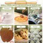 10 inch Wooden Rolling Pin for Baking - Long Dough Roller for All Baking Needs