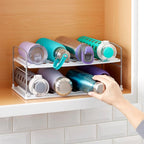 YouCopia UpSpace Water Bottle and Travel Mug Cabinet Organizer, Adjustable Storage Rack for Kitchen Organization, 2-Shelf Wide