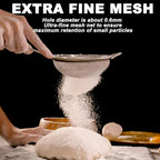 Anaeat Fine Mesh Strainers - Premium Stainless Steel Colander Sieve Sifters, with Durable Mesh and Sturdy Handle, Excellent for Sifting Dry ingredients, Flour, Pastas, Rice, Tea (3.15"）