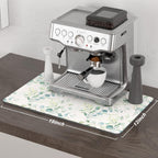 Rnivvi Coffee Mat, 12" x 19" Cute Minimalism Design Coffee Bar Mats for Espresso Machine Station Accessories and Organizer, Hide Stain Rubber Backed Absorbent Dish Drying Pad for Kitchen Counter,White