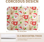 Christmas Gingerbread Man Dish Drying Mat Winter Snowflake Snowman Xmas Kitchen Drying Mat Dish Dryer Mat Absorbent Microfiber Dish Drying Mat Dish Draining Mat for Christmas Decorations 18x24 inch