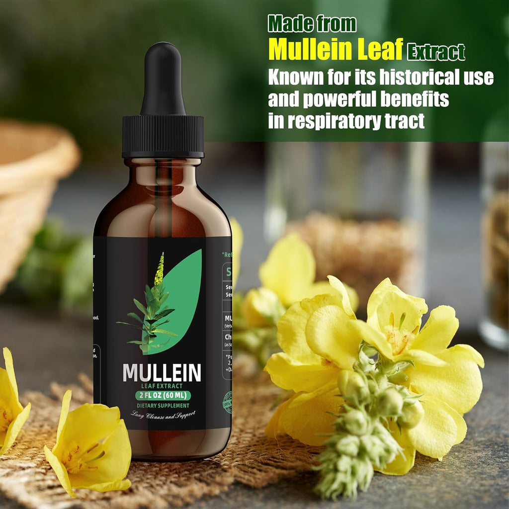 YUMOYI Chlorophyll&Mullein Drops for Lungs - Support Lung Cleanse & Respiratory Function for Healthy Breathing - Natural Supplement, Tincture Drops | Non-GMO, Vegetarian | 1 Month Supply