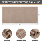 Kitinjoy 100% Cotton Waffle Weave Kitchen Towels, 8-Pack Super Soft and Absorbent Dish Towels for Drying Dishes, Kitchen Hand Towels, 13 in x 28 in, Tan