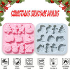2 Pcs Christmas Chocolate Silicone Molds, 11 Cavity 11 Shapes Christmas Baking Molds for Cake Chocolate Candy Cupcakes Pudding Muffins Ice Cube Soap Ice Cube Jelly Making