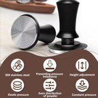 51mm Espresso Tamper with Precise Scales, Adjustable Constant Pressure Coffee Tamper for Espresso Machine, Spring-Loaded Auto-Return Espresso Accessories for Home Commercial Espresso Brewing