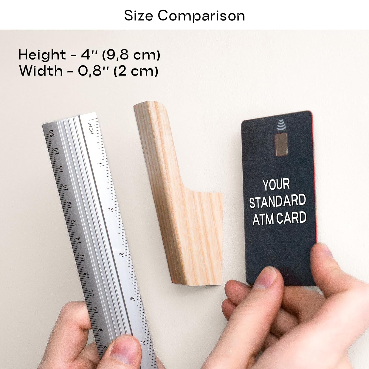 Wall Hooks - Set of 4 - Dark Walnut or Light Ash Wood Coat Hooks for Hanging Hat, Purse, Backpack, Bag, Jacket. Modern Farmhouse Decor for Wall and Practical Entryway Hooks (Ash Wood)