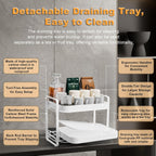 2-Tier Cup Drying Rack & Coffee Bar Accessories with Drying Tray, Coffe Mug Holder Rack for Countertop - Baby Bottle Organizer, Sippy Cup Storage, Tea holder & Glass Cup Organizer