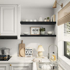 Vivelove Single Floating Shelves 36 inch Long, Large 10 in Deep Wall Shelves Heavy Duty 70 lbs for Bedroom, Bathroom, Living Room, Kitchen, Office, Modern Shelf Home Decor, Set of 1, Black