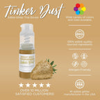 Bakell - Bright Gold Tinker Dust (4g, 1x Mini Spray Pump) Edible Glitter for Food, Desserts, and Beverages!