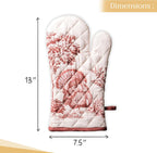 Maison d' Hermine Oven Gloves 100% Cotton Oven Mitt 7" x 13" with Loop Heat Resistant, BBQ, Cooking Gloves, Baking, Grilling, Kitchen, Handling Hot Pans (Pack of 1, Holy Jouy - Brown)