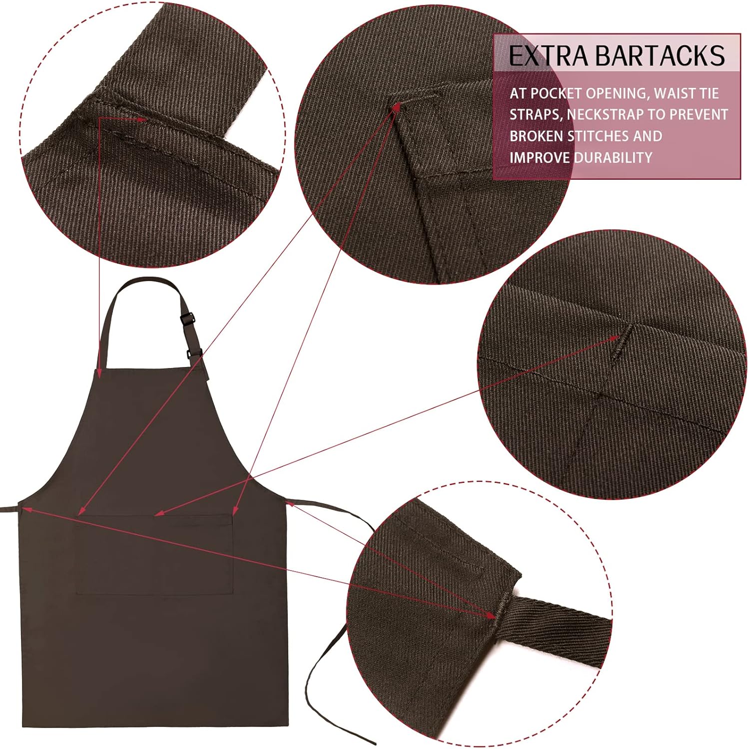 Cotton Blend Waterproof Apron With 2 Pockets for Women Men - Cooking Kitchen Chef Arpon BBQ Work Painting - (1 Pack)