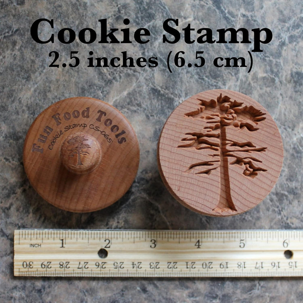 Wood Cookie Stamp, 2.5 Inch (Sequoia Tree CS-065)