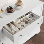 HITHOS 54" Buffet Cabinet with Storage, Modern Kitchen Buffet Sideboard with Drawer, Wood Coffee Bar Station with Adjustable Shelves, Kitchen Storage Cabinet for Living Room, White