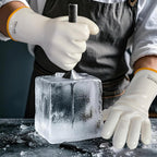 DEYAN Silicone BBQ & Oven Gloves - Food Grade, Heat Resistant Waterproof & Oil Proof Gloves for Grilling, Baking, Frying, Cooking - Long Sleeve & Non-Slip Grip, 1 Pair (White, 10/XL)