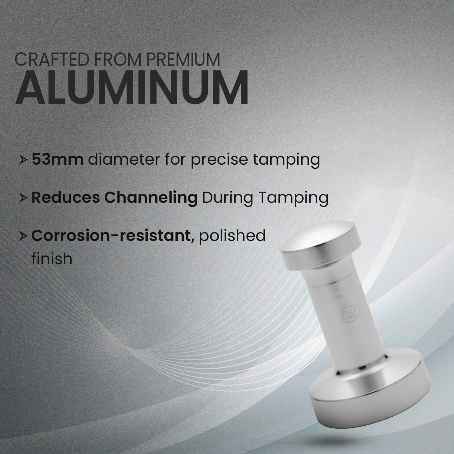 Rattleware Premium Aluminum Espresso Tamper (53 mm) - Ideal for Baristas & Coffee Lovers - Sleek Material & Design - Ultimate Tamping Precision & Consistency