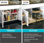 SlidingSusan Pull Out Drawer Organizer for Cabinets, Gliding Soft Close Shelves for Kitchen, Pantry, Bathroom, & Storage Organization, 9 Ply Baltic Birch, 18 Inch Wide x 18 Inch Deep