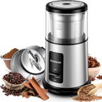 SHARDOR One Touch Coffee Grinder Electric, Spice, Herb, For Coffee Bean Spices and Seeds with 1 Removable Stainless Steel Bowl, Dry Grinder, Silver