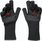 GRILL HEAT AID BBQ Grill Gloves Heat Proof for Grilling – Fireproof 1472°F Heat-Resistant Grill Mitts for Outdoor Barbecue and Smoker, Campfire, Fire Pit, Oven Glove with Fingers for Baking Pizza