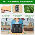 Appliance Slider 360° Rolling Tray for Coffee Maker Bamboo Coffee Pot Slider Tray for Countertop Rotation Sliding Tray with Wheels, Appliances Mat Easily from Under The Cabinet Natural(15.7"×13")