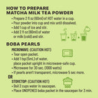 Matcha Latte Instant Bubble Pearl Matcha Milk Tea Kit with Authentic Brown Sugar Tapioca Pearls, Ready in Under One Minute, Paper Straws Included – 3 Servings Yulu Foods