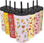 BJPKPK 18oz Tumbler With lid And Straw Stainless Steel Travel Coffee Mug Insulated Tumblers Cups,Hawaii Fruits Purple