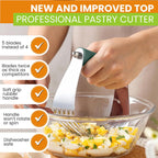 Spring Chef Large Dough Blender For Baking, Manual Dough Cutter Tool, Stainless Steel Puff Pastry Cutter Tool with Sharp Blades, Dishwasher Safe Pastry Blender for Easy Mixing - Pine Green