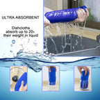 kimteny 13x28 Inches Kitchen Cloth Dish Towels, 400 GSM Premium Dishcloths, Super Absorbent Coral Velvet Microfiber Cleaning Cloths, Fast Drying Rags for Washing Dishes (6 Pack, Blue)