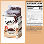 J WAY BOBA Authentic Instant Tapioca Boba Pearls for Milk Tea, Smoothies and Desserts, Brown Sugar Flavor (Ready in Just 20 Seconds) - 4 Servings