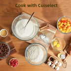 5pc Glass Mixing Bowls Sets (4.65QT, 2.80QT, 1.64QT, 1.16QT, 0.85QT), Glass Nesting Kitchen Thick Bowl for Baking, Cooking Prep, Storage, Large Salad Bowls Sets-Dishwasher Microwave Freezer Safe