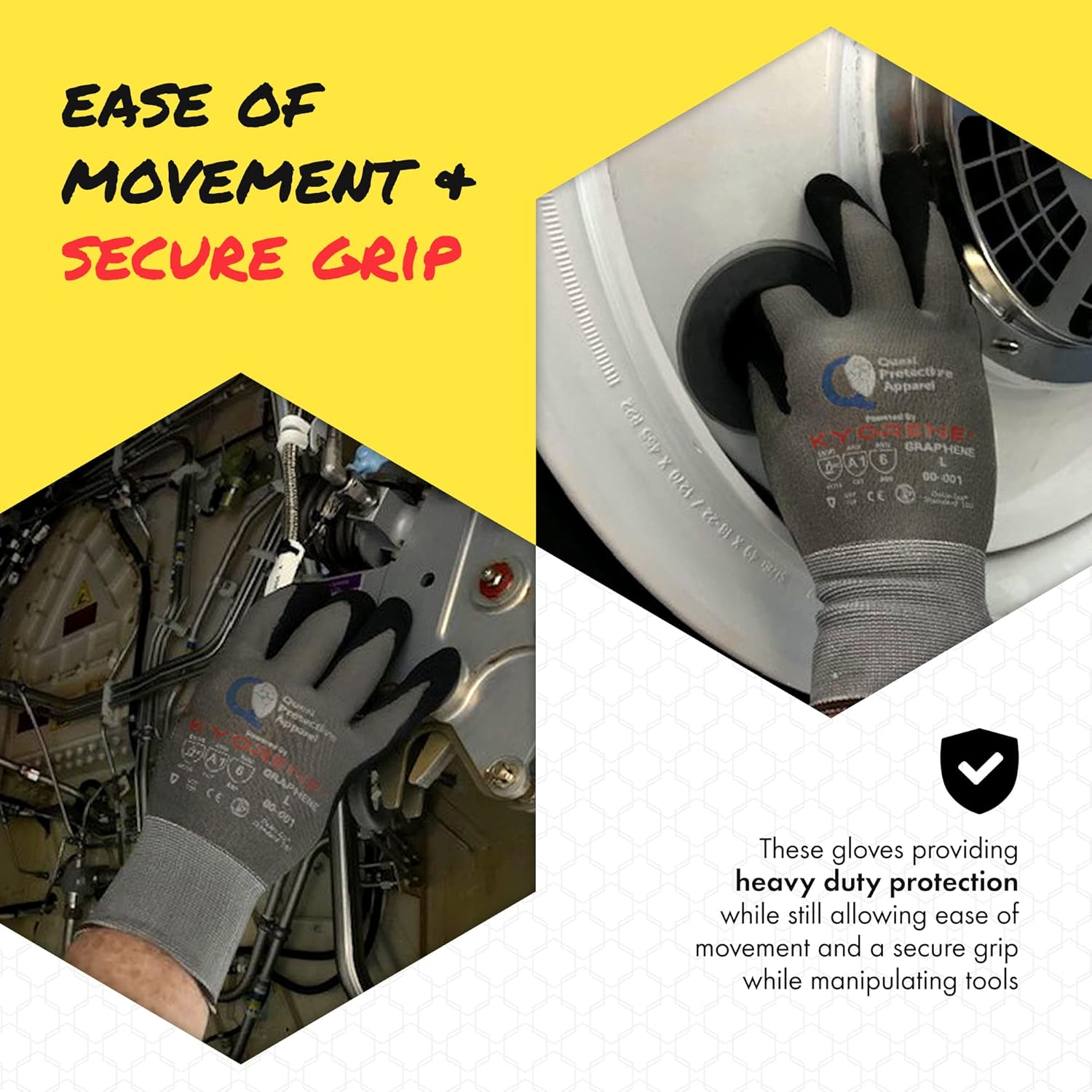 Quest Protective Apparel Cut Resistant Gloves - Puncture Resistant Cutting Gloves Work - Constructed with Graphene Technology
