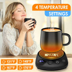 Coffee Mug Warmer - Fastest Heating & Highest Temperature, Coffee Cup Warmer for Desk Auto Shut Off, 4 Temp Settings & 1-12H Timer, Smart Electric Beverage Warmer for Coffee, Tea (Black)