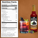 Syruvia Blackberry Syrup - 25.4 fl oz. Kosher and Gluten-Free. Ideal for Enhancing Drinks, Sodas, Shakes, Desserts, and More.