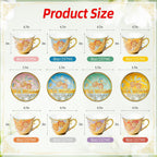 Tea Cups and Saucers Set of 8, 8 OZ Floral Tea Cup with Saucer, Vintage Tea Cups Porcelain Tea Set with Spoon for Latte, Mocha, Afternoon Tea Birthday Party Supply Thanksgiving Day Halloween gifts