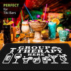 Group Therapy Bar Mat for Countertop - Ideal for Bartending & Home Bar Spill-Proof, Durable, Non-Slip Rubber Mat - Large Size 18"x12" - Bar Mats for Home Bar - Thick Rubber Mat
