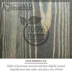 MyGift 2 Piece Narrow Wooden Vanity Tray, Vintage Gray Solid Wood Toilet Tank Tray, Decorative Octagonal Cosmetic Organizer with Antique Metal Handles