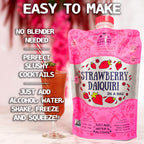 Lt. Blender's Strawberry Daiquiri in a Bag – Strawberry Daiquiri Mix - Each Bag Makes 1/2 Gallon - Non-GMO – No Daiquiri Machine Needed - Make a Cocktail, Wine Slushie or Mocktail - (Pack of 3)
