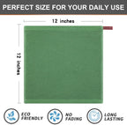 Kitinjoy 100% Cotton Kitchen Dish Cloths, 6 Pack Waffle Weave Ultra Soft Absorbent Dish Towels for Drying Dishes Quick Drying Kitchen Towels Dish Rags, 12 X 12 Inches, Grass Green