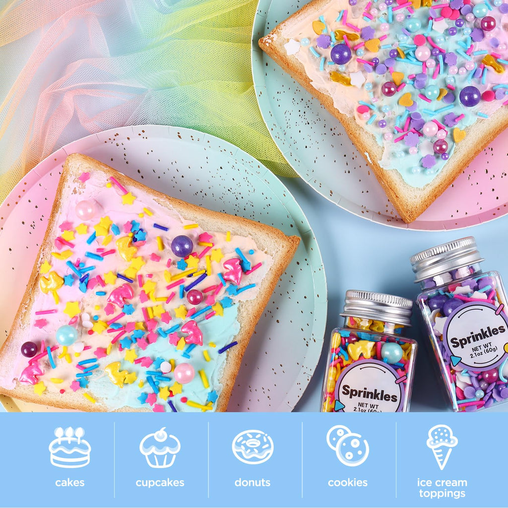 Edible Unicorn Sprinkles for Cake Decoration, Edible Pearl, Edible Sprinkle for Cupcake Topper, Ice Cream Toppings, Cookies Sprinkles for Party, Birthday. (120g/4.2oz)